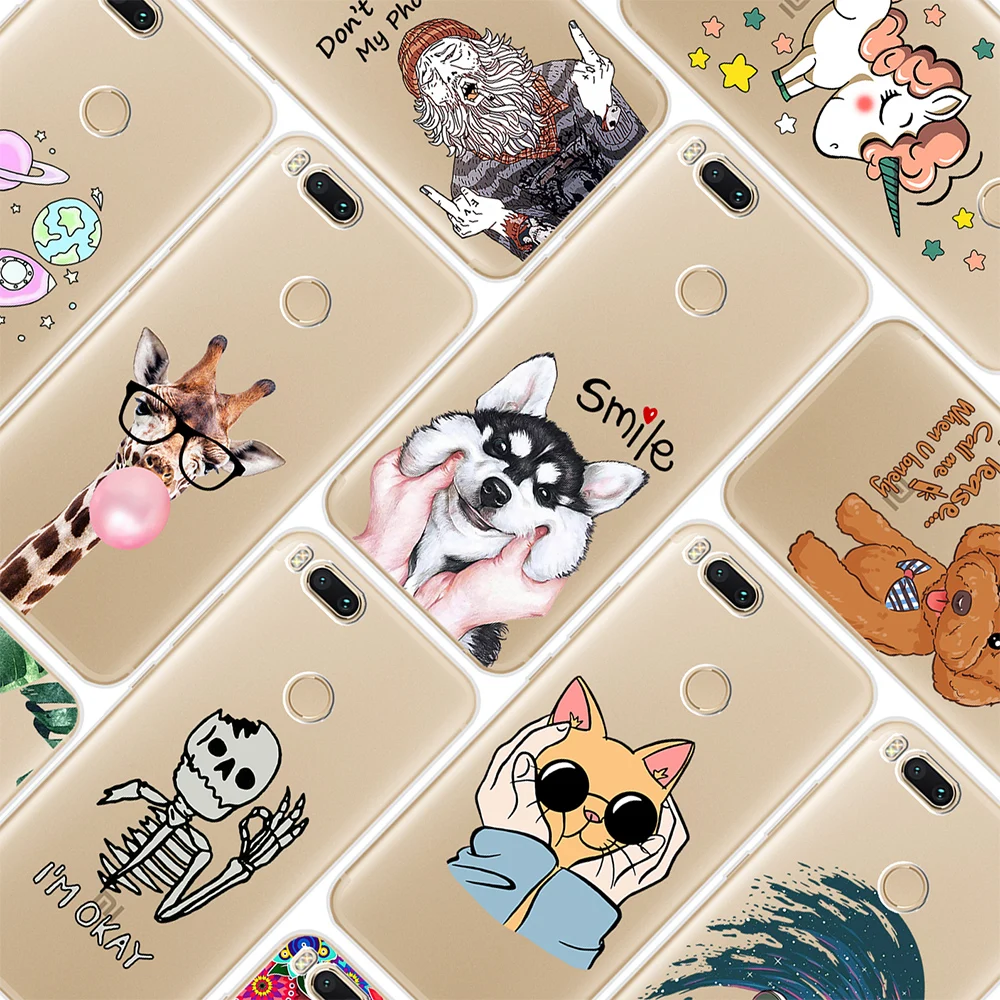 

Cases For Xiaomi Mi A1 5.5" Transparent Printing Drawing Silicone Phone Case Cover For Xiaomi A1 Silicone Soft Phone Case