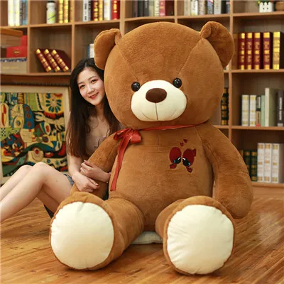 1 шт. Большой плюшевый медведь, плюшевая игрушка, прекрасный гигантский медведь, огромные мягкие куклы, детская игрушка, подарок на день рождения для девушки - Цвет: brown