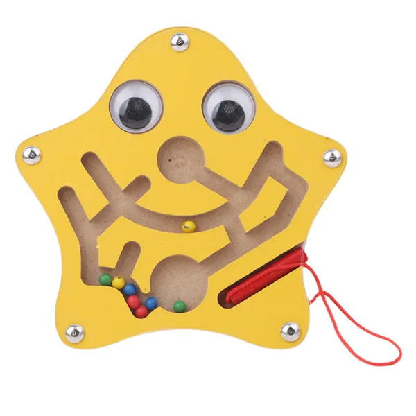 Детский Магнитный лабиринт, игрушка детская деревянная головоломка игра игрушки Дети Раннее Образование головоломки деревянные игрушки доска - Цвет: starfish