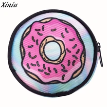 Новое поступление; высококачественные, круглые печати кошелек для здачи монет клатч на молнии в виде нуля; сумки для ключей свежий и живой моды