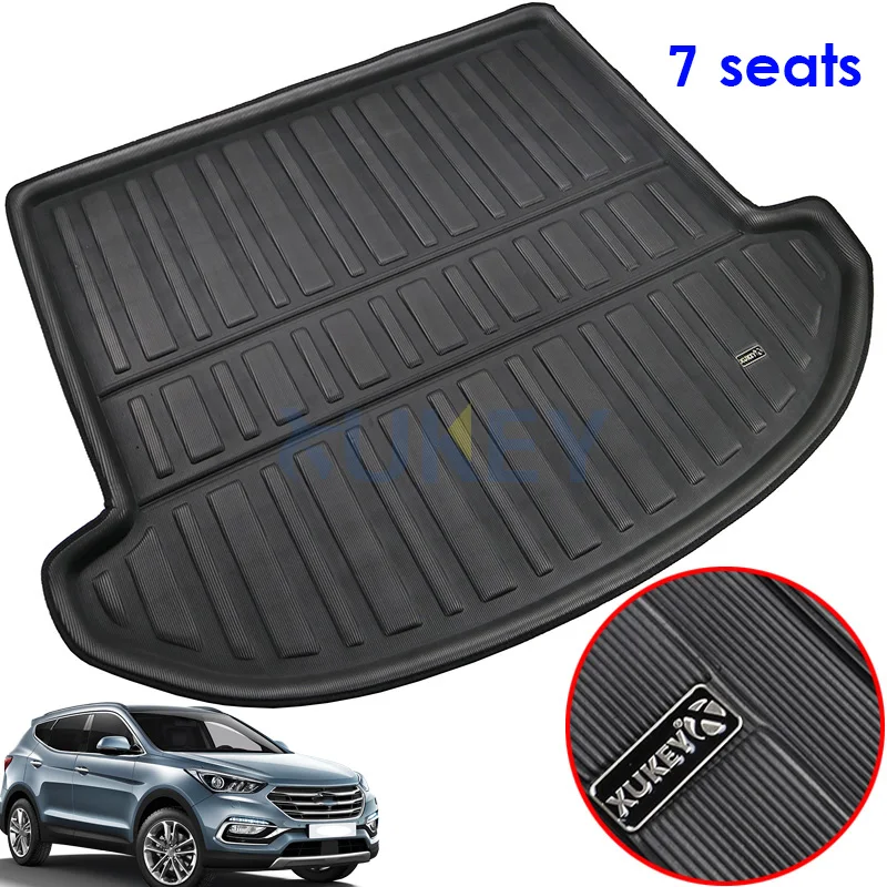 

Fit For Hyundai Santa Fe 2013-2018 7 Seater Rear Trunk Liner Boot Cargo Mat Tray Floor Carpet Mud Kick Protector Pad 2014 2015