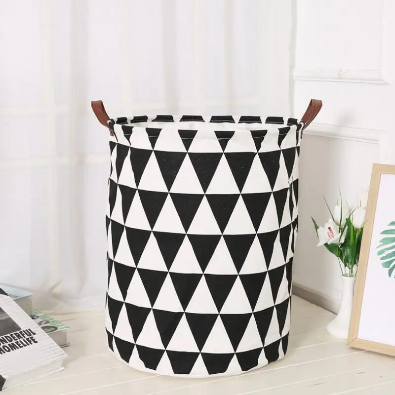 Toy storage basket children room organizer folding bag with handle self stand clothes storage laundry basket LX7482