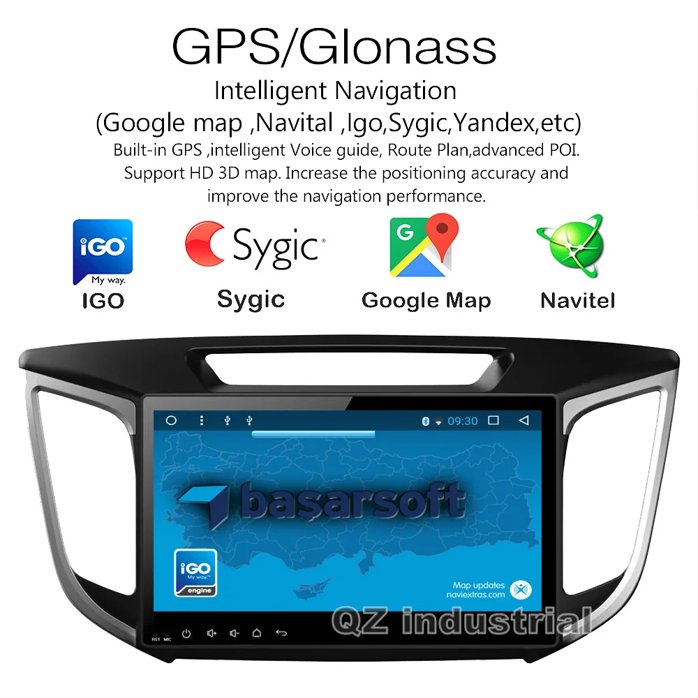 Clearance QZ industrial HD 10.1inch Android 8.1 T3 Car DVD Player For Hyundai Creta IX25 2014-2016 with 3G 4G WIFI Radio GPS Navi BT RDS 3