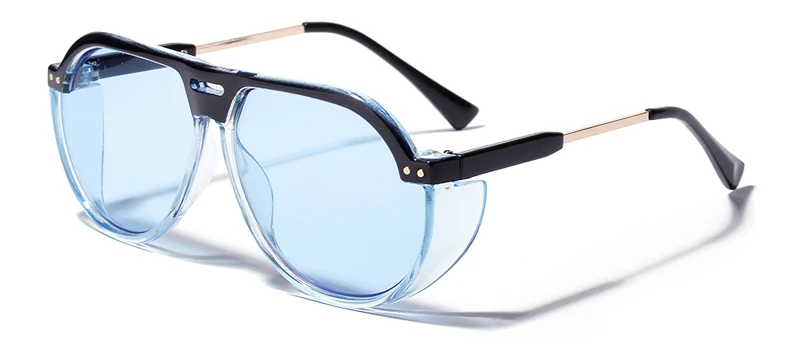 Kachawoo, женские солнцезащитные очки большого размера, цветные, прозрачные, красные, Ретро стиль, солнцезащитные очки для мужчин, унисекс, большая оправа, UV400 - Цвет линз: clear blue
