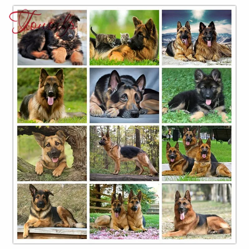 

5D DIY Diamond Embroidery sale Animal German Shepherd Dog Pet Diamond Painting Cross-Stitch kits 3D Diamond Mosaic Wall stickers