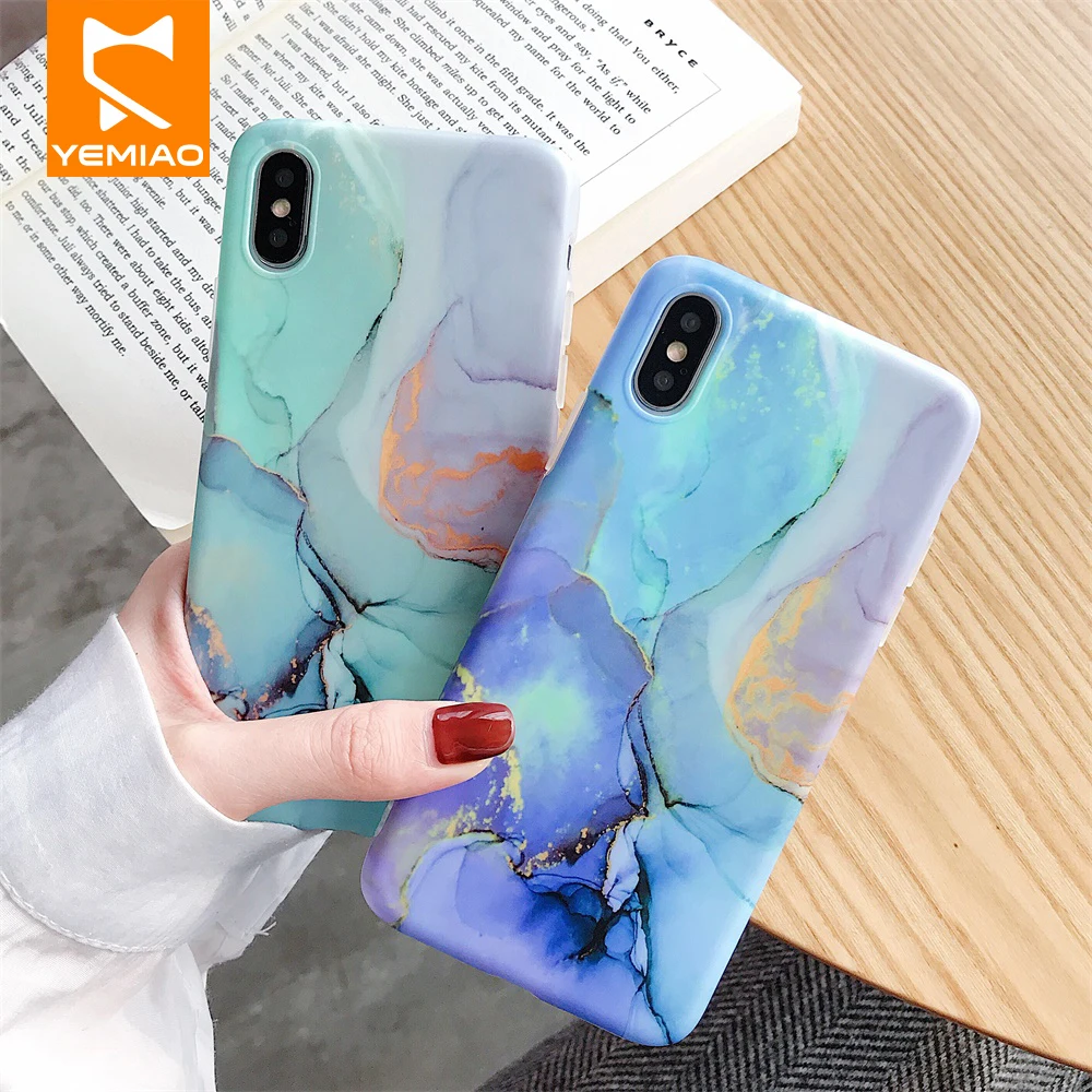 Чехол для Телефона iPhone 7 8 Plus XR XS Max роскошные цветные силиконовые чехлы с мрамором
