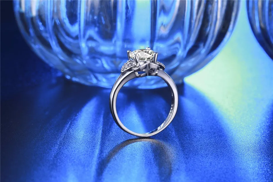 Vintage White Gold Plated Rings for Women 925 Silver Star-shaped Party Rings Wedding Engagement CZ Diamond Jewelry Bijoux 4