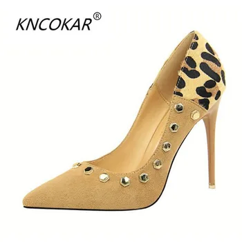 

KNCOKAR2018High heels in European and American style sexy nightclubs with high heels and high heels, and single shoes with leop