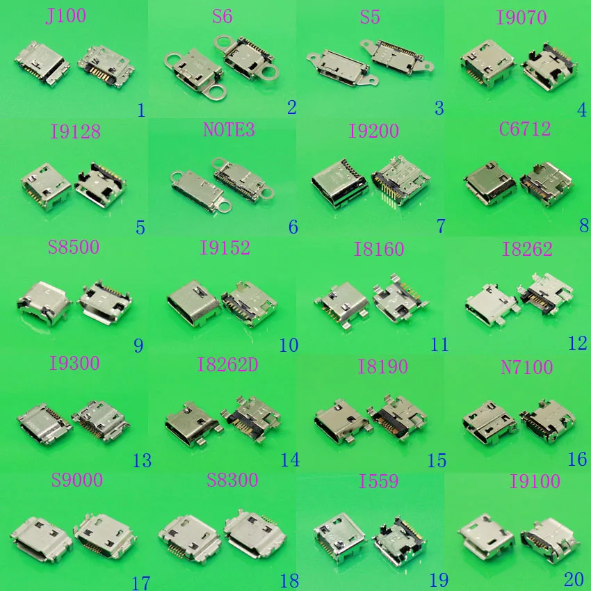 

20models For Samsung galaxy j1 j100 J5 J500 J7 J700 micro usb connector mini usb port pcb charger charging plug dock jack socket