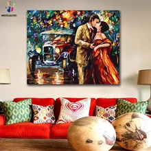 DIY цветные картинки по номерам с цветами пара в абстрактной ночной сцене Картина Рисунок Живопись по номерам Обрамленный дом