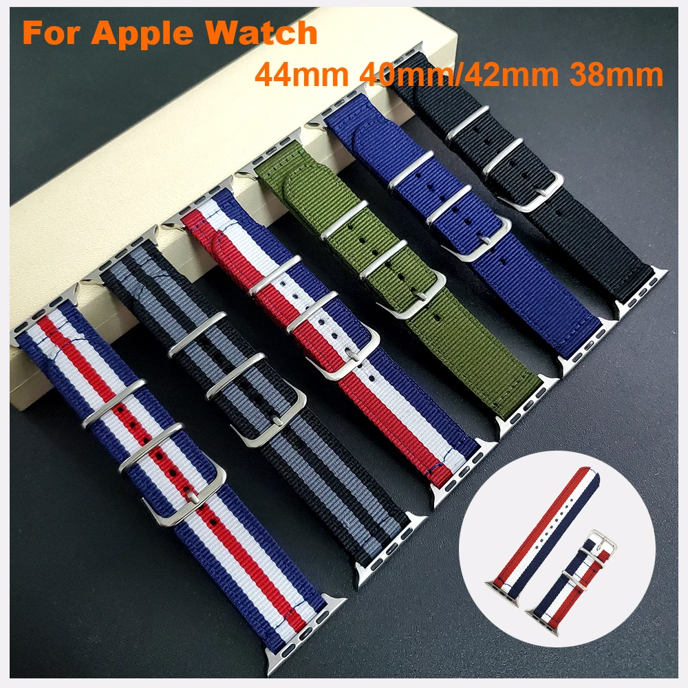 

Soft Woven Nylon Band for Apple Watch 4 44mm 40mm 42mm 38mm Personality Woven Strap Bands Bracelet For Iwatch Series 3 2 1
