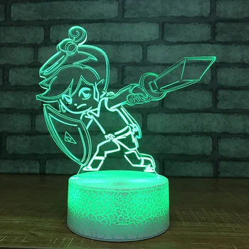 

Anime boy3D Night Light Creative Illusion 3d Lamp LED 7 Color changing Table Desk Lamp For Children Xmas Gift