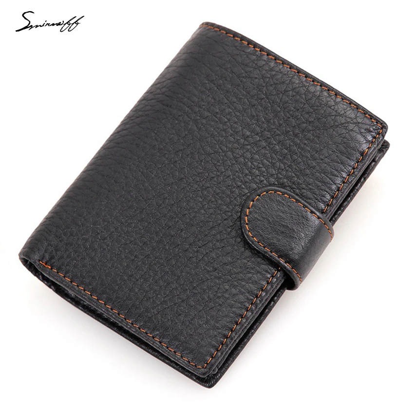 High quality Genuine Leather Wallet Men hasp style zipper inside package small coin pocket Gift ...