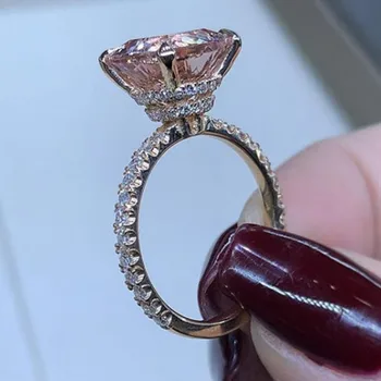 

Handmade Lady ring Crystal Cz Stone 925 Sterling silver Party wedding band rings for women Finger Jewelry Best Gift