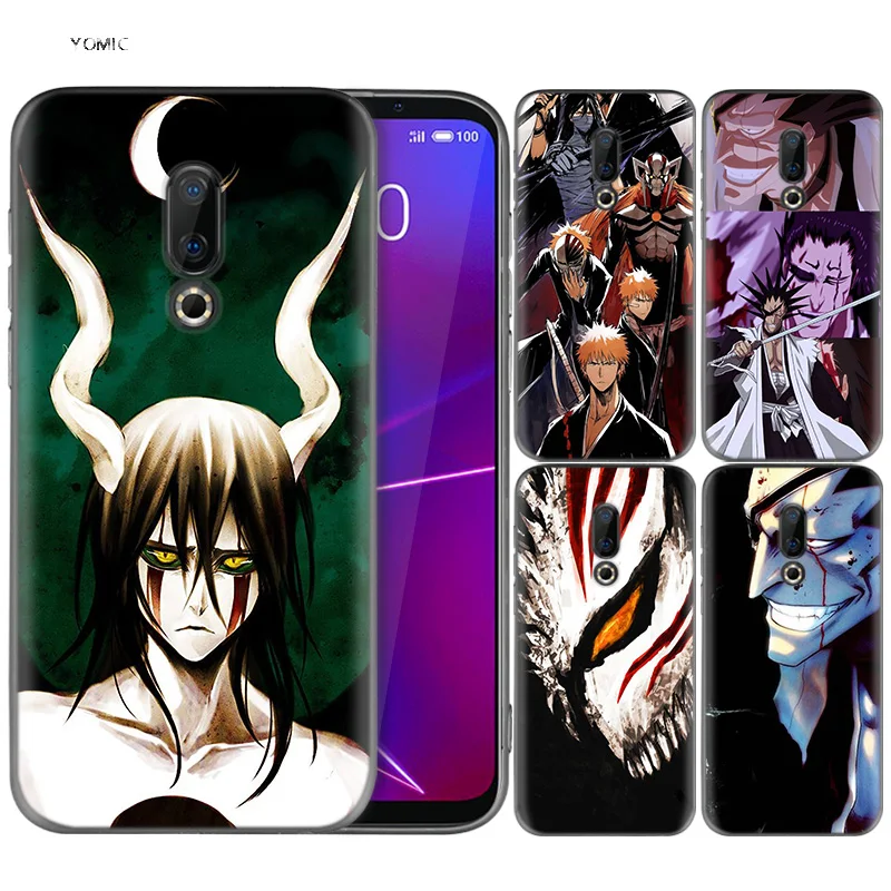 

Silicone Case for Meizu 16 16th M6T Black Dark Coque Shell Cell Phone Tpu Cover Dull Polish Bleach Nel Kenpachi