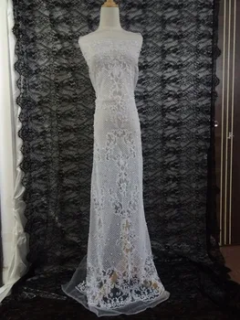 

african nigerian sequins glued glitter lace fabric 5yards high quality french net tulle lace fabric