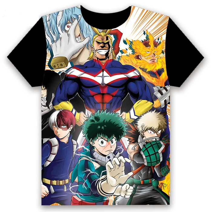 Мужская футболка с коротким рукавом черная Повседневная аниме My Boku no Hero actoria Bakugou