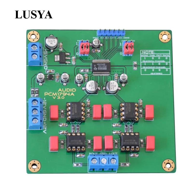 

Lusya PCM1794A Module HiFi DAC Decoder Module 192k 24bit IIS PCM1794 DAC Board F3-012
