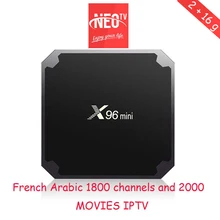 Android tv box x96Mini 2 16gb one year neo tv iptv subscription belgium spanish italian smart