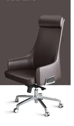 Простой современный кожаное кресло начальника больших размеров из яловой кожи; стул для классной комнаты твердый деревянный офисный стул