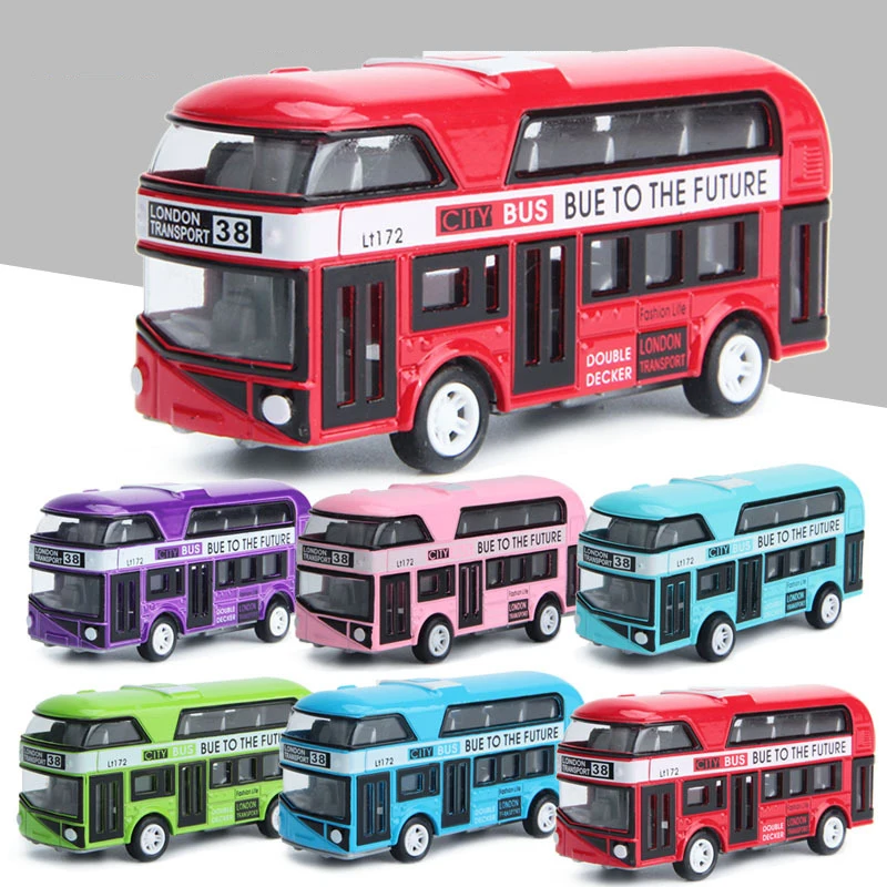 XQ 1:43 Alloy London Bus Double Decker Bus Model Pull Back