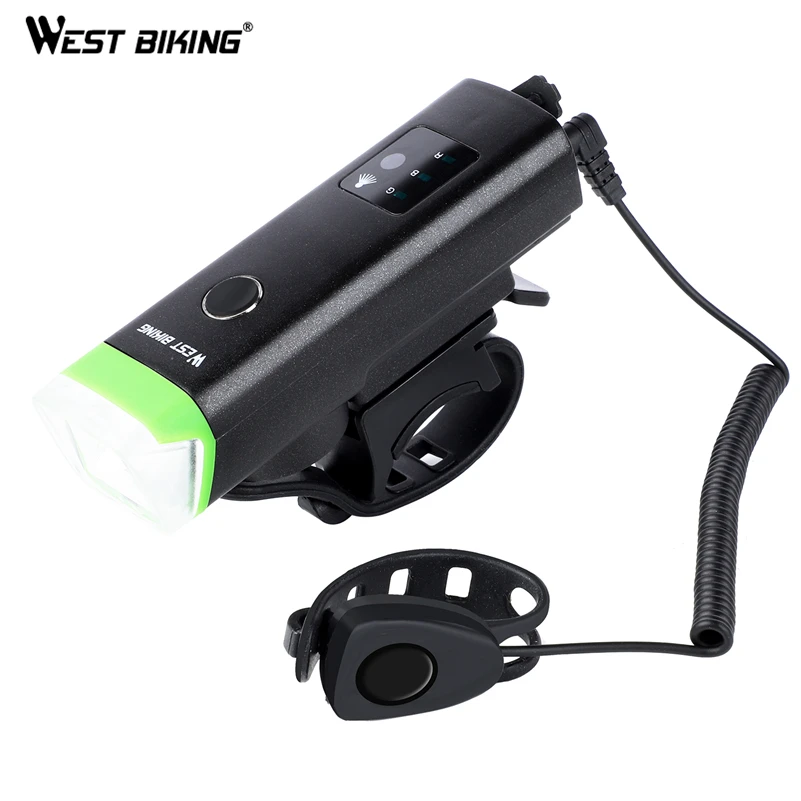 WEST BIKING велосипедный светильник с рожком светодиодный передней вспышкой USB