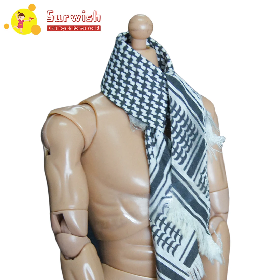

Surwish 1/6 Scale Unisex Soldier Action Figure Kerchief Scarf 12'' Soldier Model Cloth Accessories For Military Fans Gift