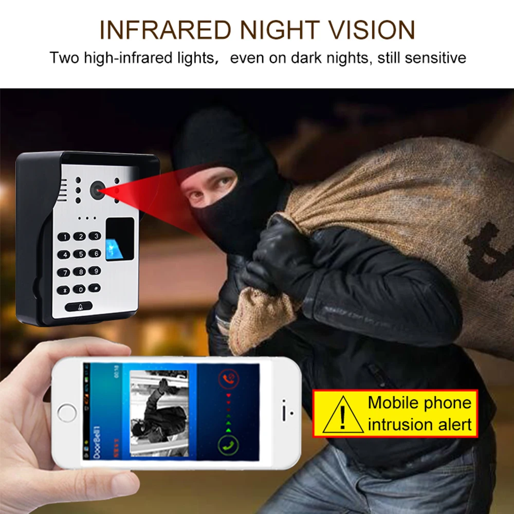 Wireless Video Door Phone Smart Wifi Video Doorbell RFID Password Door Phone Intercom Fingerprint Unlock IR Wireless Doorbell Wireless Video Door Phone Smart Wifi Video Doorbell RFID Password Door Phone Intercom Fingerprint Unlock IR Wireless Doorbell