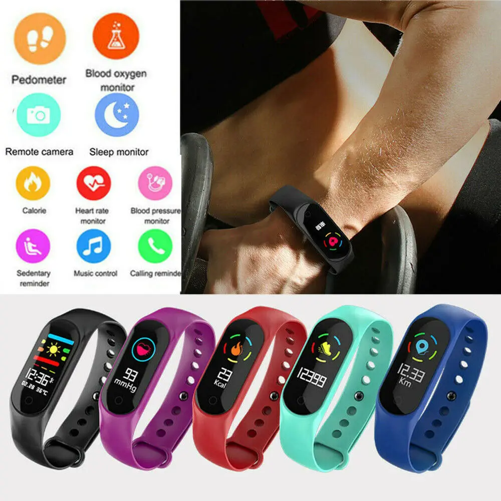 

M3S Smart Fitness Bracelet Color Screen IP67 Waterproof Heart Rate Activity Tracker Blood Pressure Sport Watch for Women Men Kid