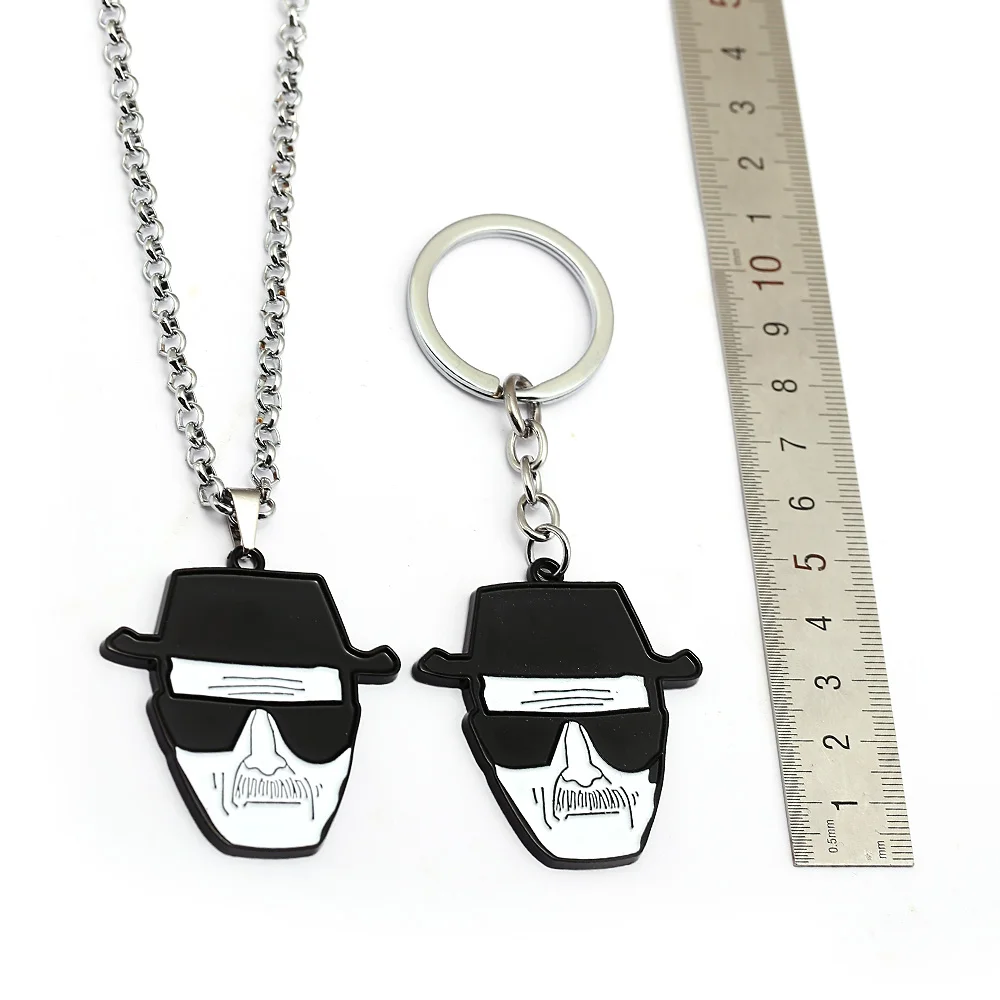 

HSIC Movie Breaking Bad Keychain Heisenberg Mask Walter White Metal Pendant Skull Key chains Car Accessories Men Jewelry HC12866