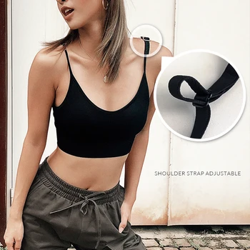 Wmuncc Strap Sports Bra with Pad High Impact Push Up Seamless Crop Top Women Fitness Gym Workout Yoga Sports Wear Active Tank 6