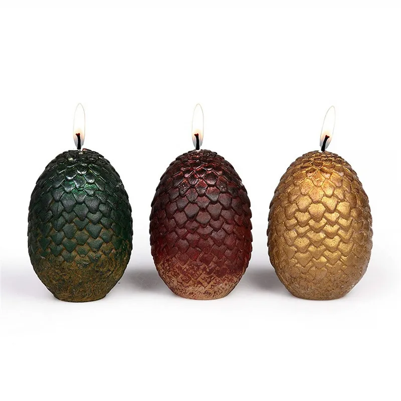 

2019 Game of Thrones Sculpted Dragon Egg Candles Set of 3 Action Figure Toys Collection Hot Toys Gifts for Kids Room Decoration