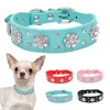 Vendedor Caliente Didog Collar de estrás para perro Diamante mascota de cuero Collar para mascota Bling cristal tachonado gato collares Rosa rojo para pequeños perros mediano 761RQ9lY