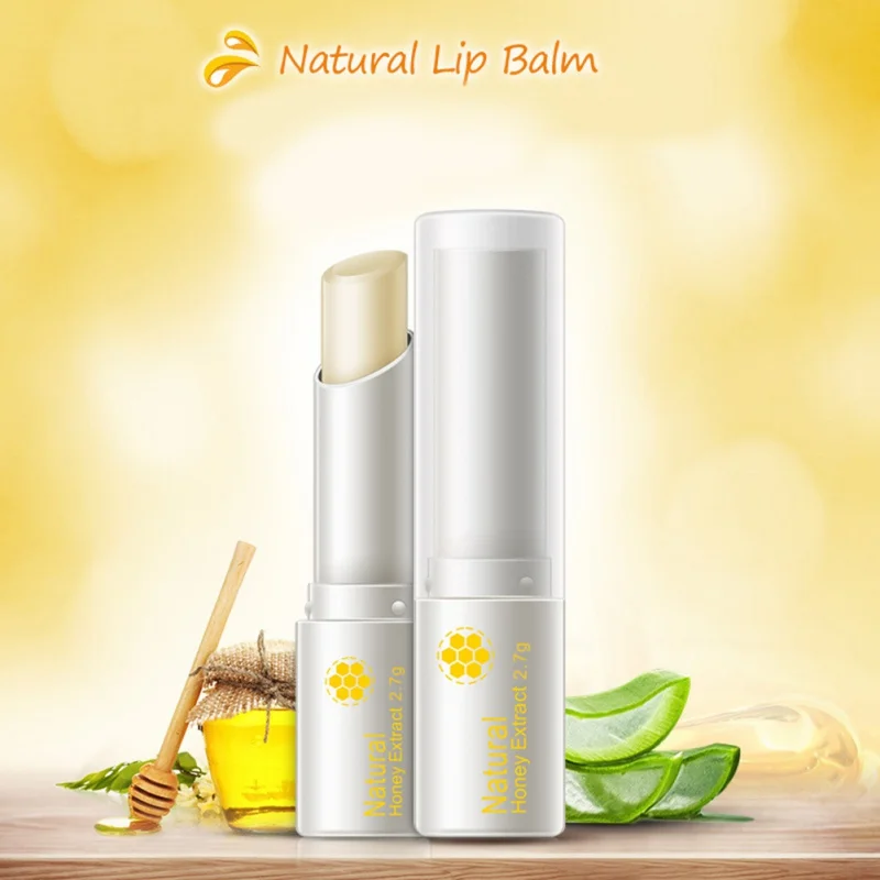 

1PC Natural Aloe Honey Moisturizing Lip Balm Colorless Refine repair lip wrinkles For Woman Winter Lip Care