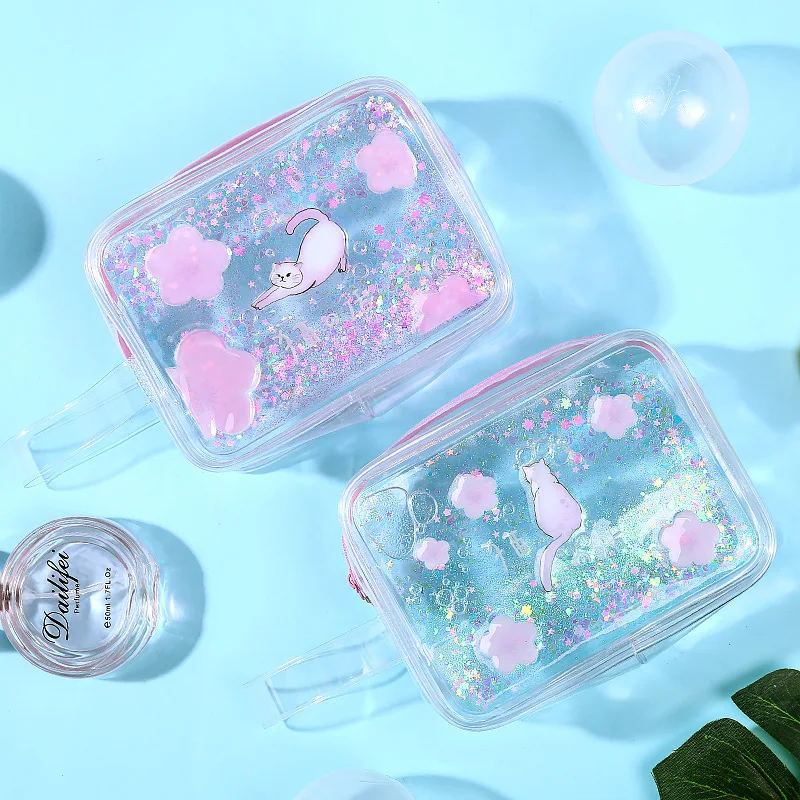 

Cute Cartoon Cosmetic Bag Clear Makeup Pouch PVC Travel Necessaries Organizer Bag Waterproof Washing Toiletry Storage Bag Case