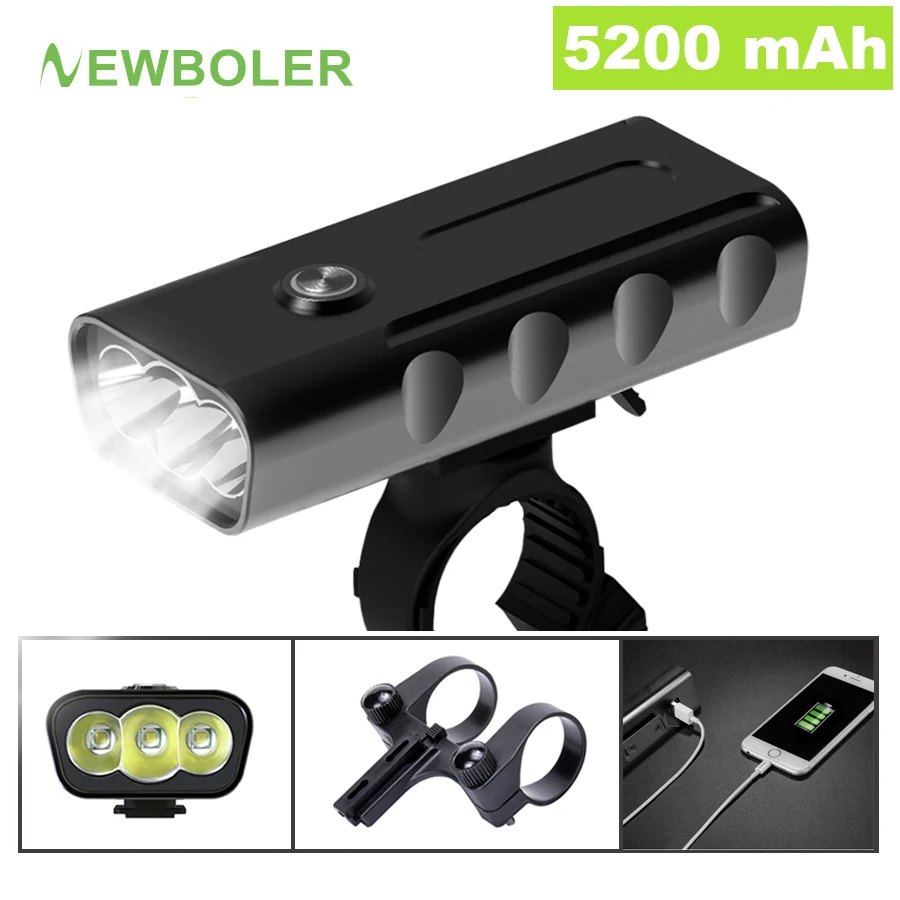 NEWBOLER 5200 mAh الدراجة ضوء عدة T6 L2 مصباح يدوي ل دراجة 2400 التجويف Led فانوس USB المصباح جبل قوس دورة مصباح Fornt NEWBOLER 5200 mAh الدراجة ضوء عدة T6 L2 مصباح يدوي ل دراجة 2400 التجويف Led فانوس USB المصباح جبل قوس دورة مصباح Fornt