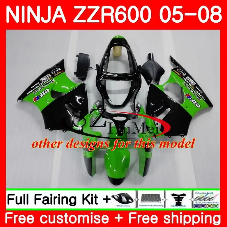 Кузов для Kawasaki NINJA ZZR-600 ZX 600CC ZX600CC 14SH12 ZZR 600 05 06 07 08 ZZR600 2005 2006 2007 глянцевый белый 2008 Обтекатели