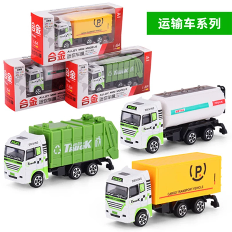 

3pcs Set Simulation Children Toy Car Inertial Alloy Fire Truck Police Excavator Sanitation Vehicle For Boy Car Model