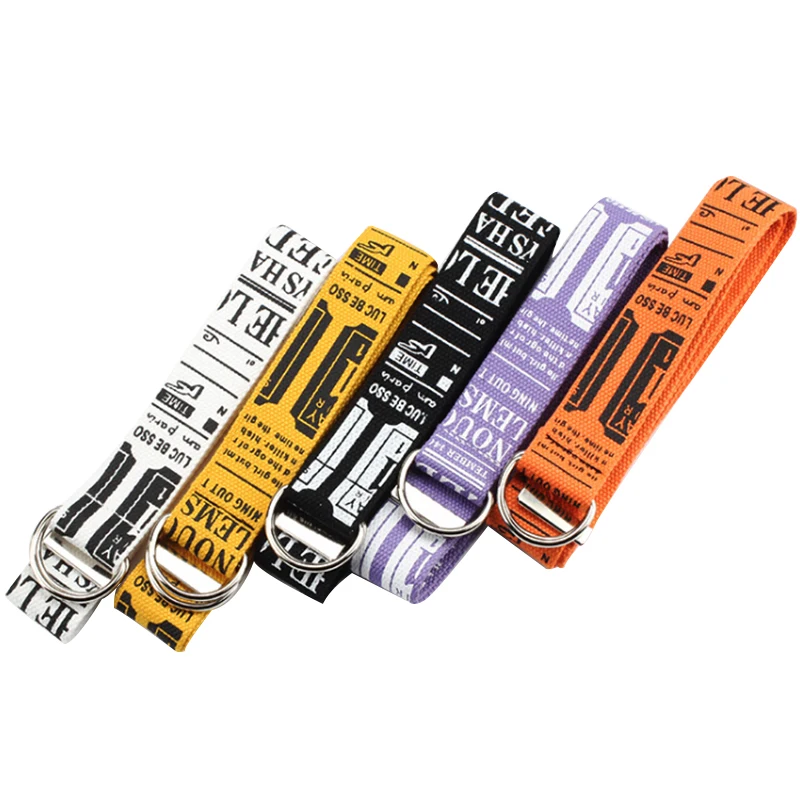 

Harajuku Korean Style Student Belt Elastic Canvas Belt Neutral D Ring Double Buckle Unisex Casual Thin Woman Jeans Strap