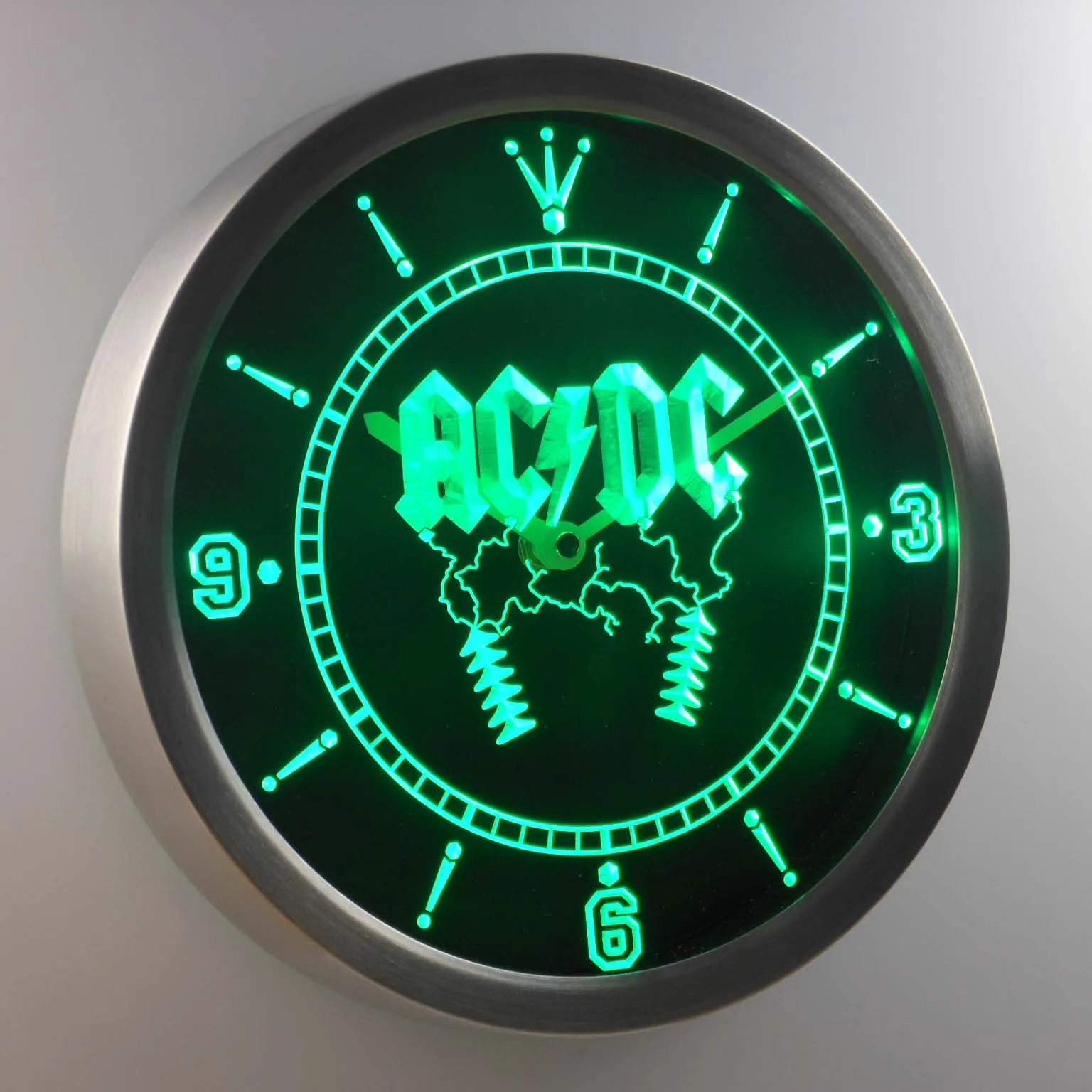 Nc0142 ACDC AC/DC рок-н-ролл-бар пива неоновые световые знаки светодиодный настенные часы