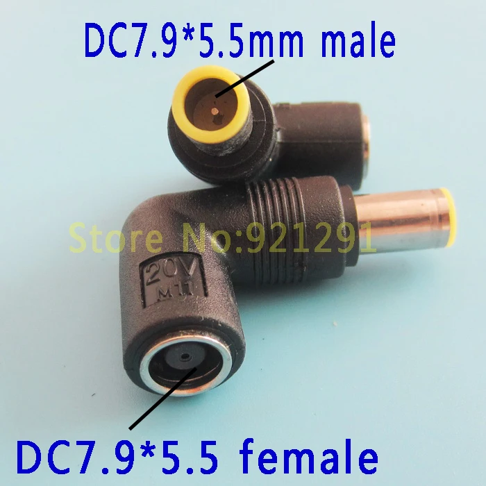 10pcs/lot  New brand hing qualit 7.9x5.5mm Male Plug to 7.9*5.5 female DC Power Adapter charger connector IBM Lenovo Laptops