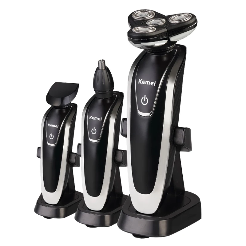 Kemei 3 in 1 Washable Rechargeable Electric Shaver 4d shaving machine