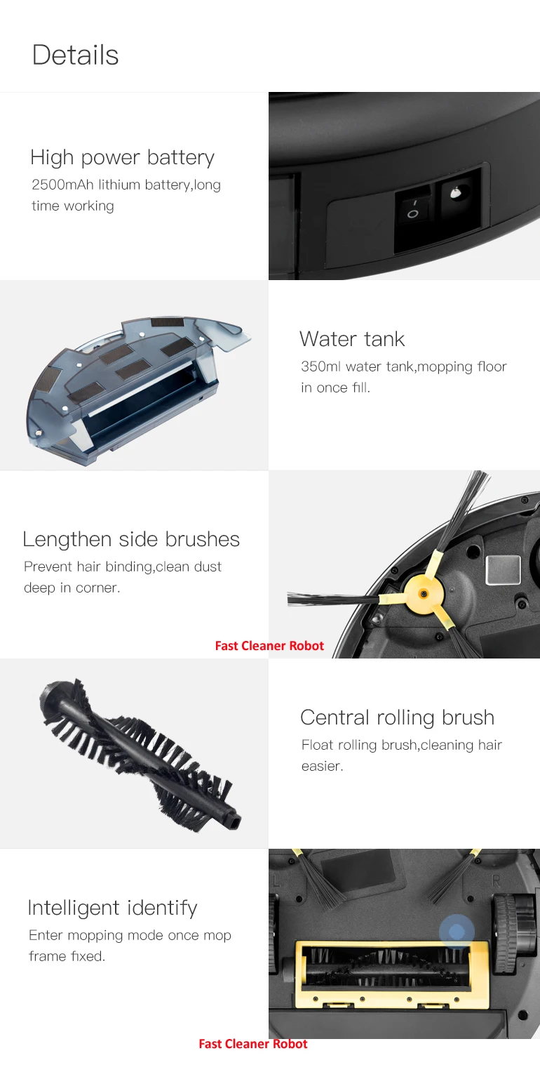 Новейший робот-пылесос с камерой, навигационная память, резервуар для воды, управление через приложение Wifi для смартфона, литиевая батарея