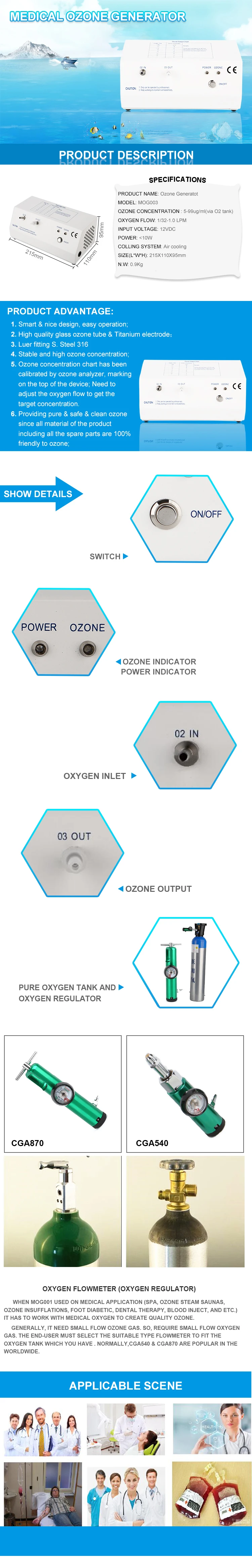 12VDC 5-99ug/мл генератор озона/Озонатор Применение для медицинских диабетической стопы и крови и стоматологии