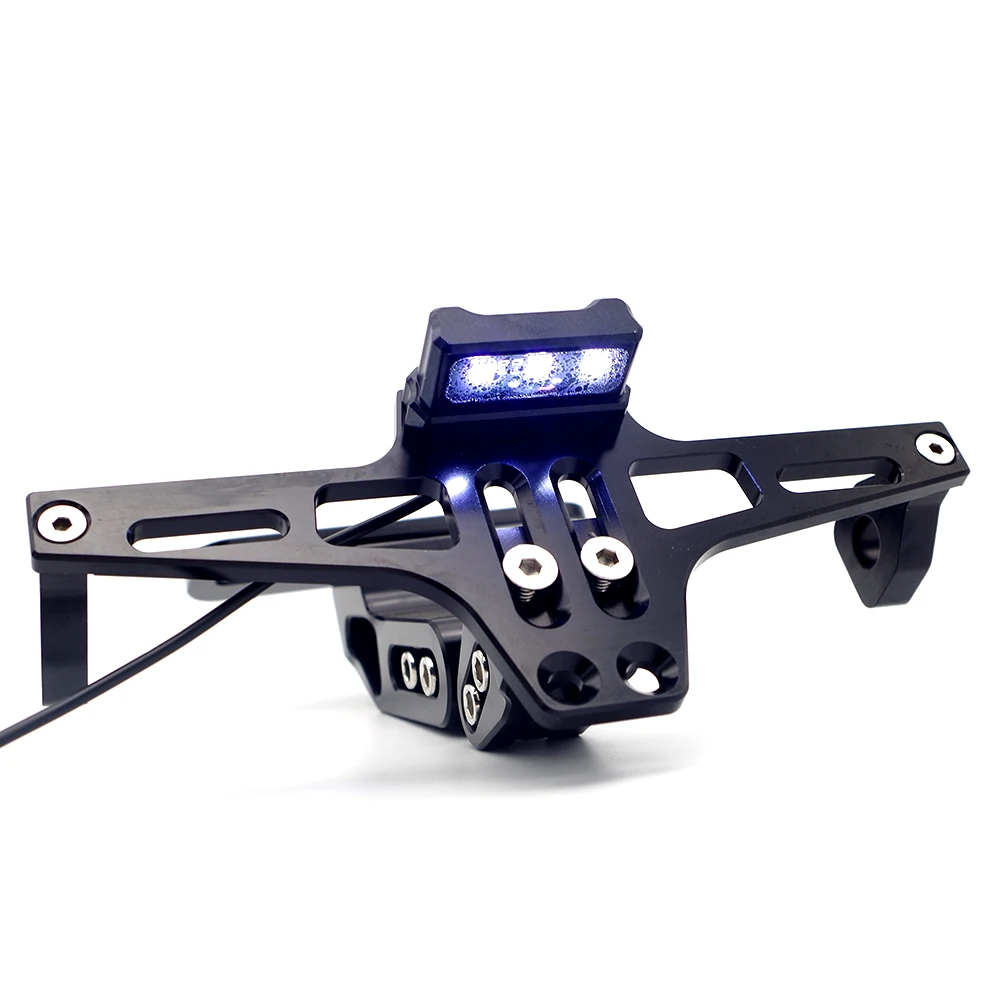 BKBAT Motorcycle License Plate Holder Moto Rear Tidy With Led font b Lamp b font For