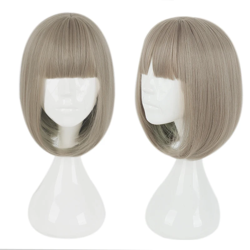 Mcoser 35 см короткие Косплэй бобо парик синтетического серый микс Цвет Высокое Температура Волокно волос wig-655b