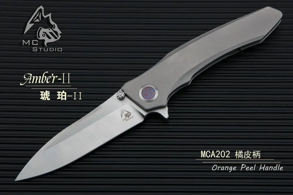 MAXACE & Полуночный Кот Янтарный 2 складной нож карманный Флиппер M390 стальная