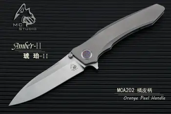 

MAXACE&Midnight Cat Amber 2 Folding Knife Pocket Knife Flipper M390 steel integral titanium handle