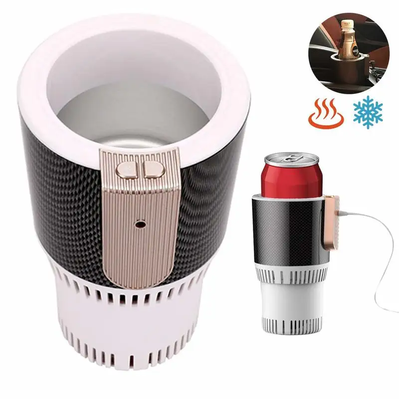 Online 2 en 1 Auto caliente frío sostenedor del café del coche enfriador taza calefacción Control inteligente taza eléctrica sostenedor del vaso Van US enchufe adaptador