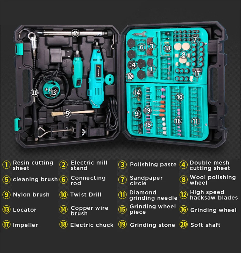 Tungfull Dremel роторный инструмент 30000 об/мин Dremel набор аксессуаров мини электрическая шлифовальная машина Мини дрель гравер резьба полировка резка